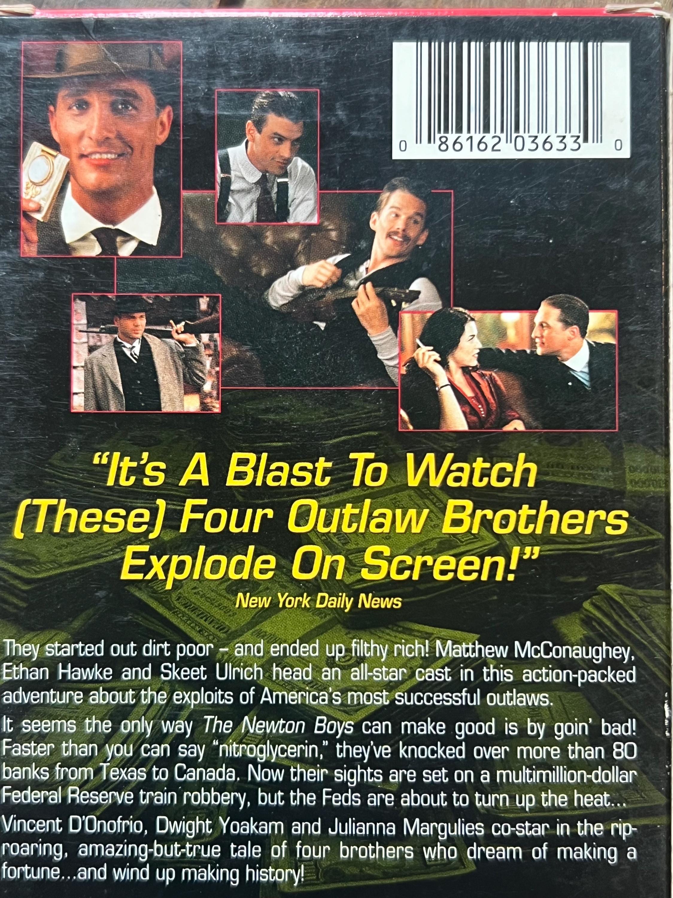 NEWTON BOYS - VHS Movie ( 1998 ) - Starring Mathew McConaughey & Ethan Hawke