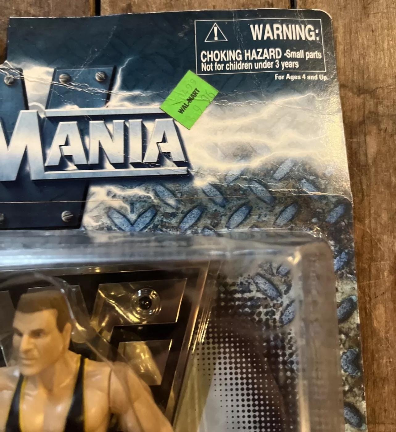 Vintage 1998 WWF The Rock & Owen Hart Wrestlemania 2 Tuff 3 Action Figures - Jakks MOC