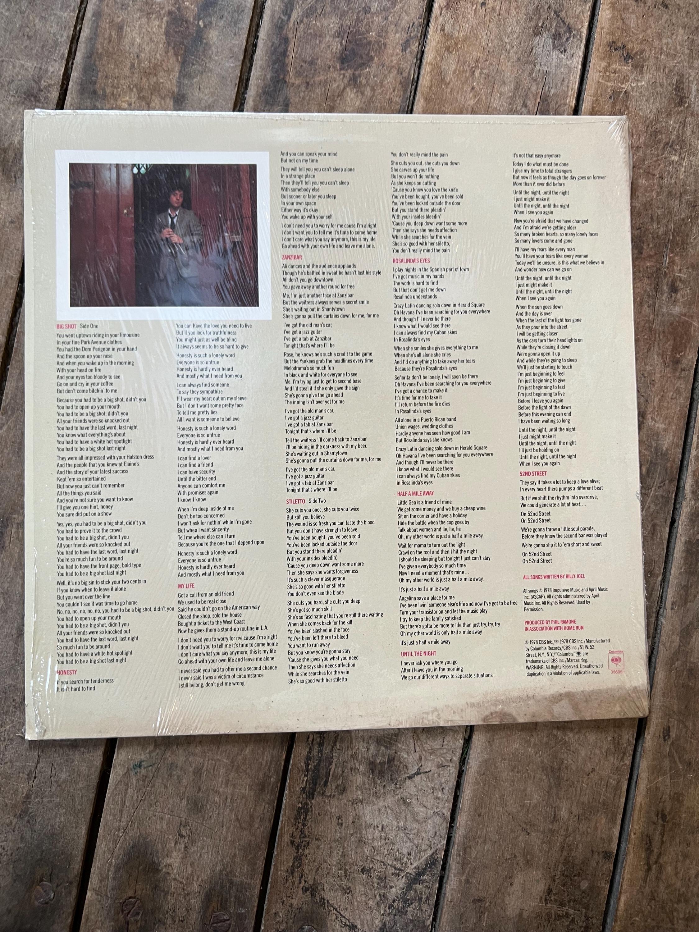 Billy Joel “52nd Street” - 1978 Columbia Records - LP Vinyl Album