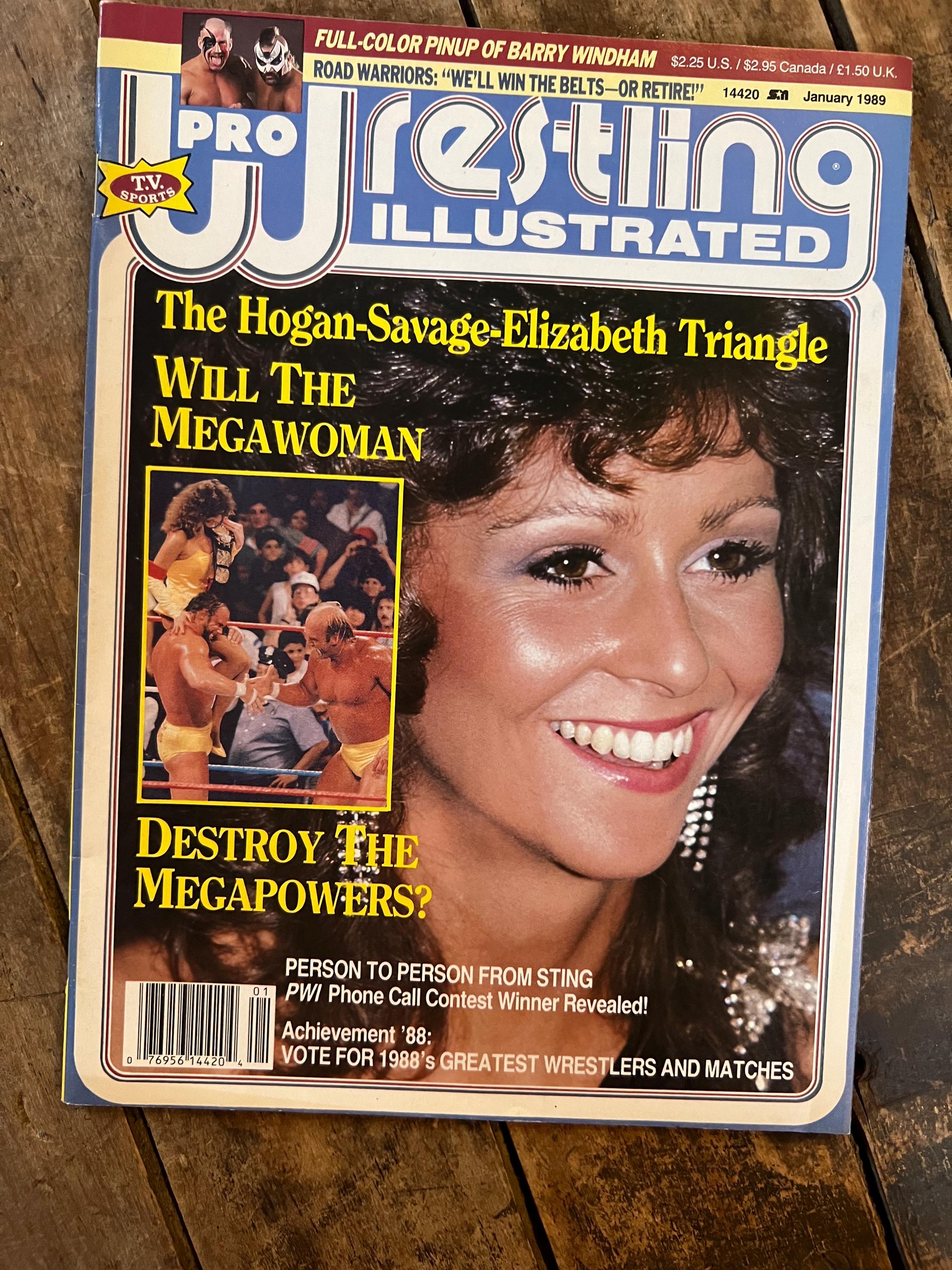 Pro Wrestling Illustrated Magazine  - January 1989- WWF WWE - Miss Elizabeth