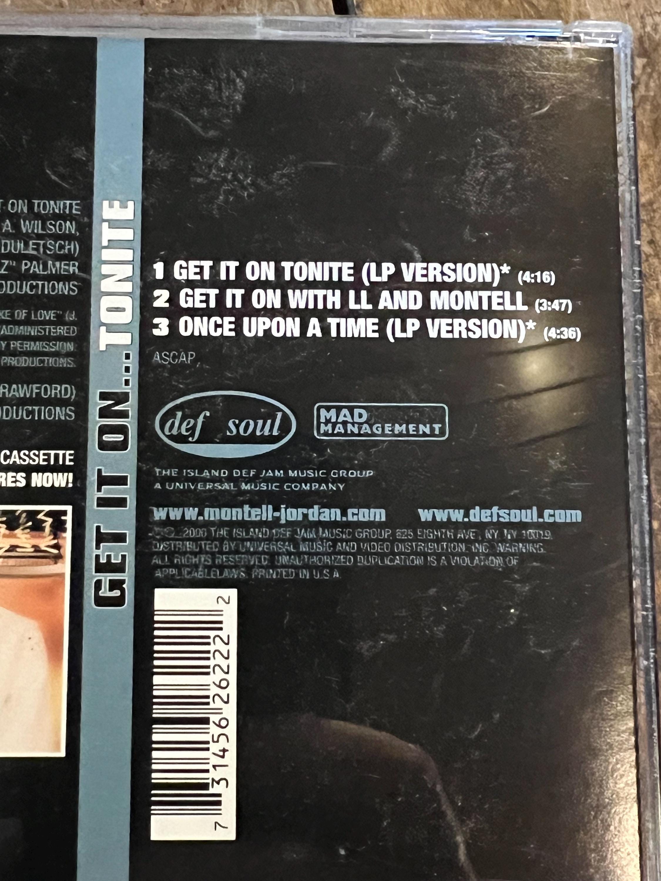 Montell Jordan “Get it on Tonite”  CD Promo Single  - 1999 Def Soul Records
