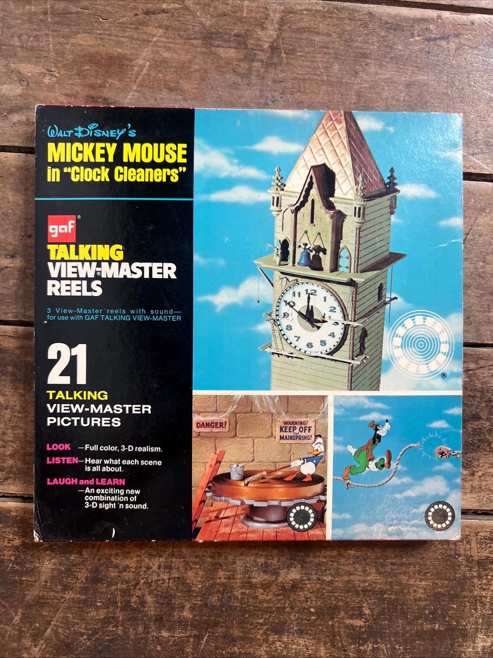 Talking View Master Reels - Walt Disney Mickey Mouse Clock Cleaners - Box Set