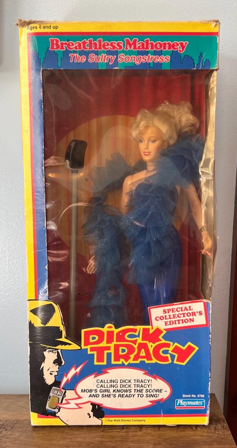 1990 Playmates Dick Tracy Movie - BREATHLESS MAHONEY Action Figure complete in Original Box