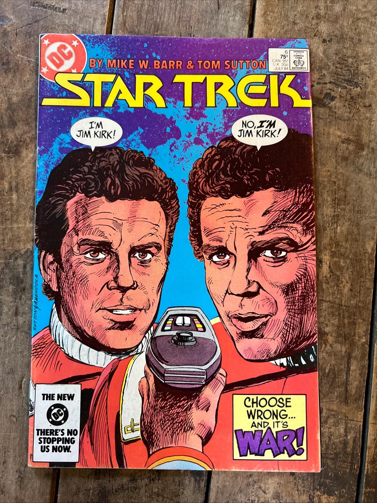 Star Trek #6 Direct Edition (1984) DC COMICS - Captain Kirk Cover 75 Cents