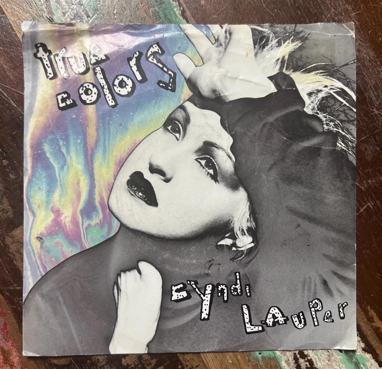 CYNDI LAUPER - Heading For The Moon & True Colors - 45 Record (1986) - Portrait Records - Vintage Vinyl