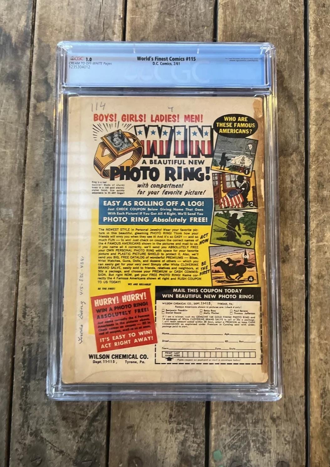 1961 World’s Finest Comics - Superman - Batman & Robin - DC COMICS - CGC Universal Grade 1.0