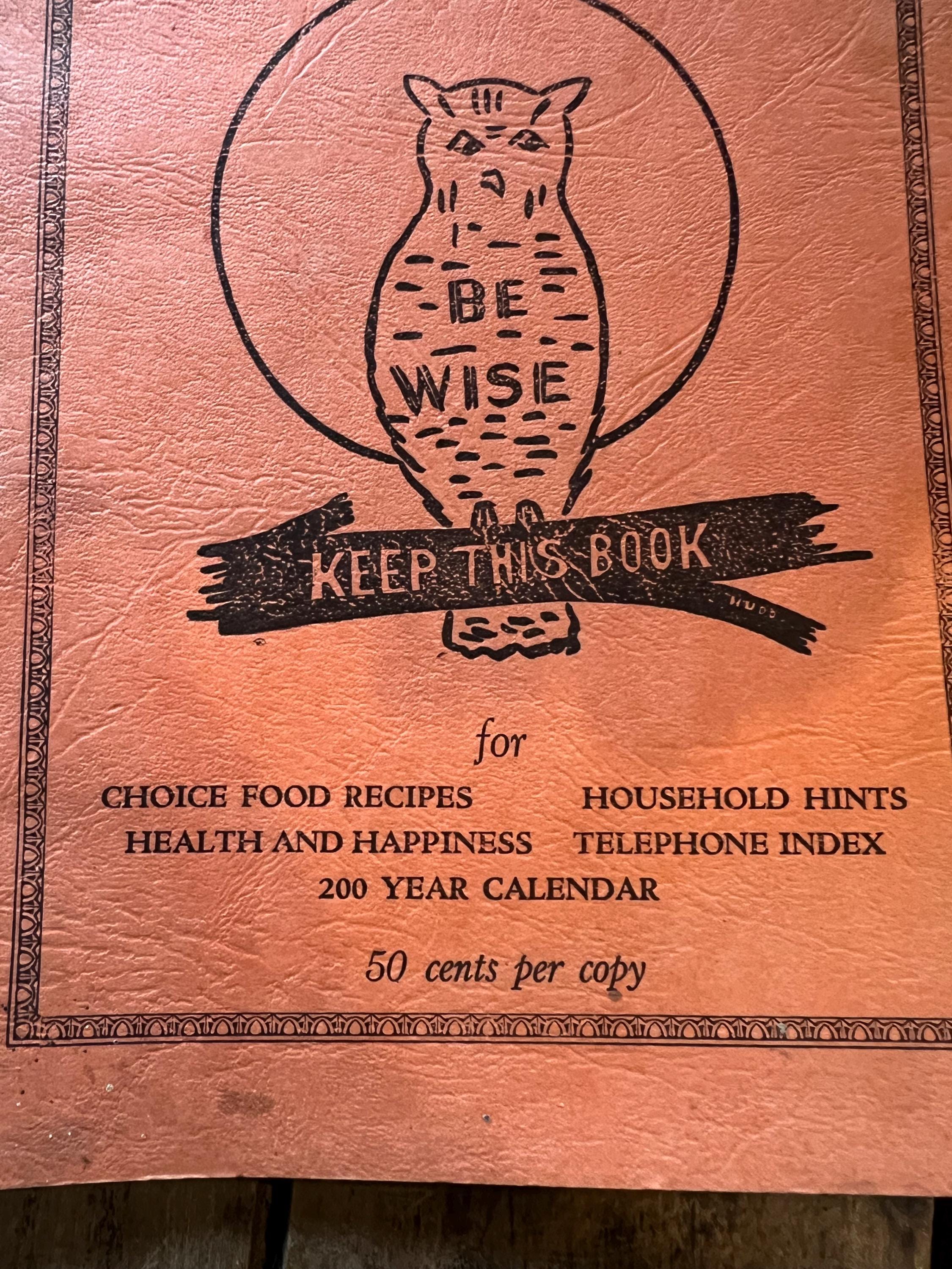 1930s Cook Book: Handy Handbook for Happy Homemakers, Middletown Bank