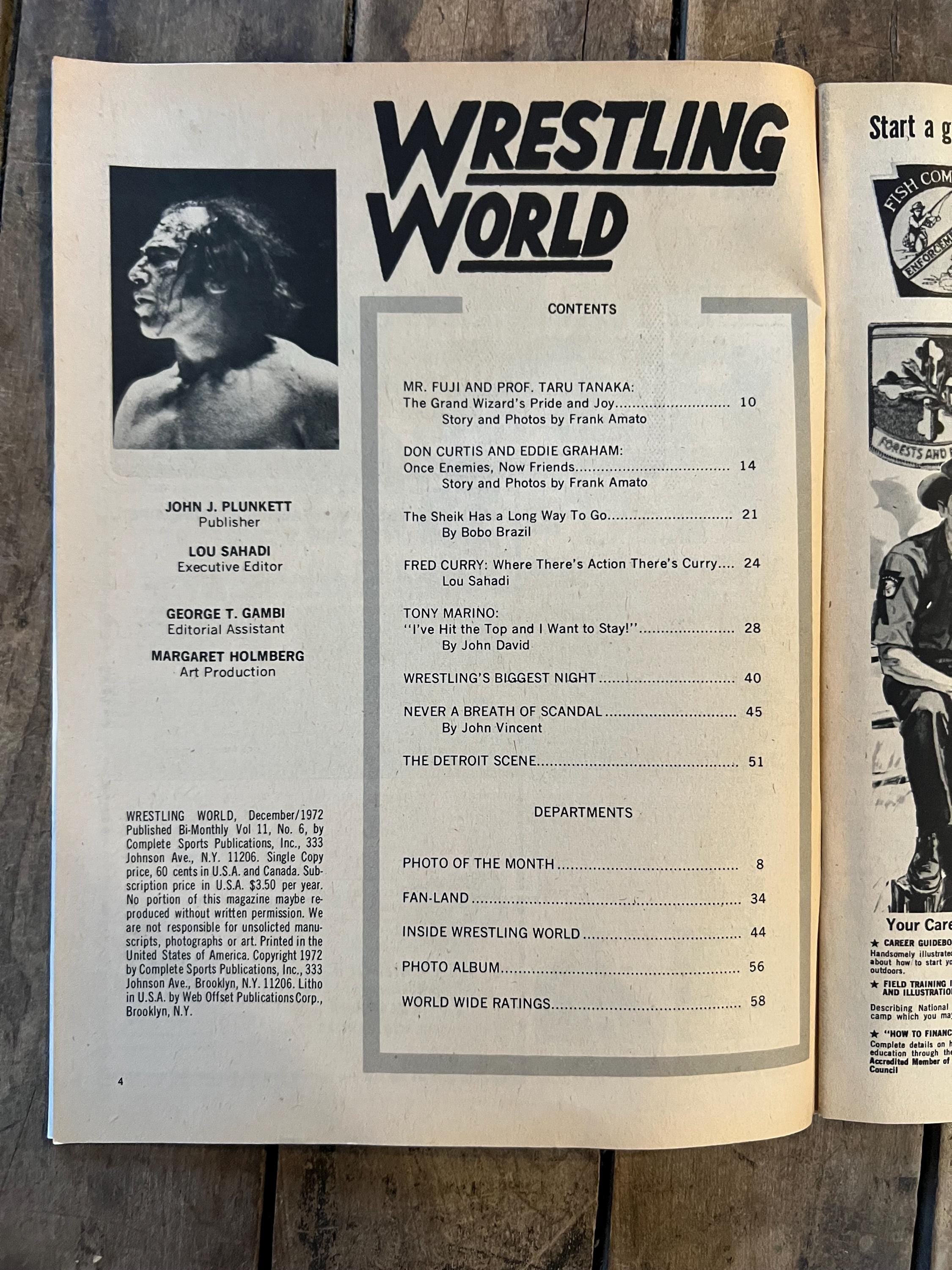 Wrestling World Magazine  - December 1972 Issue WWF / WWE