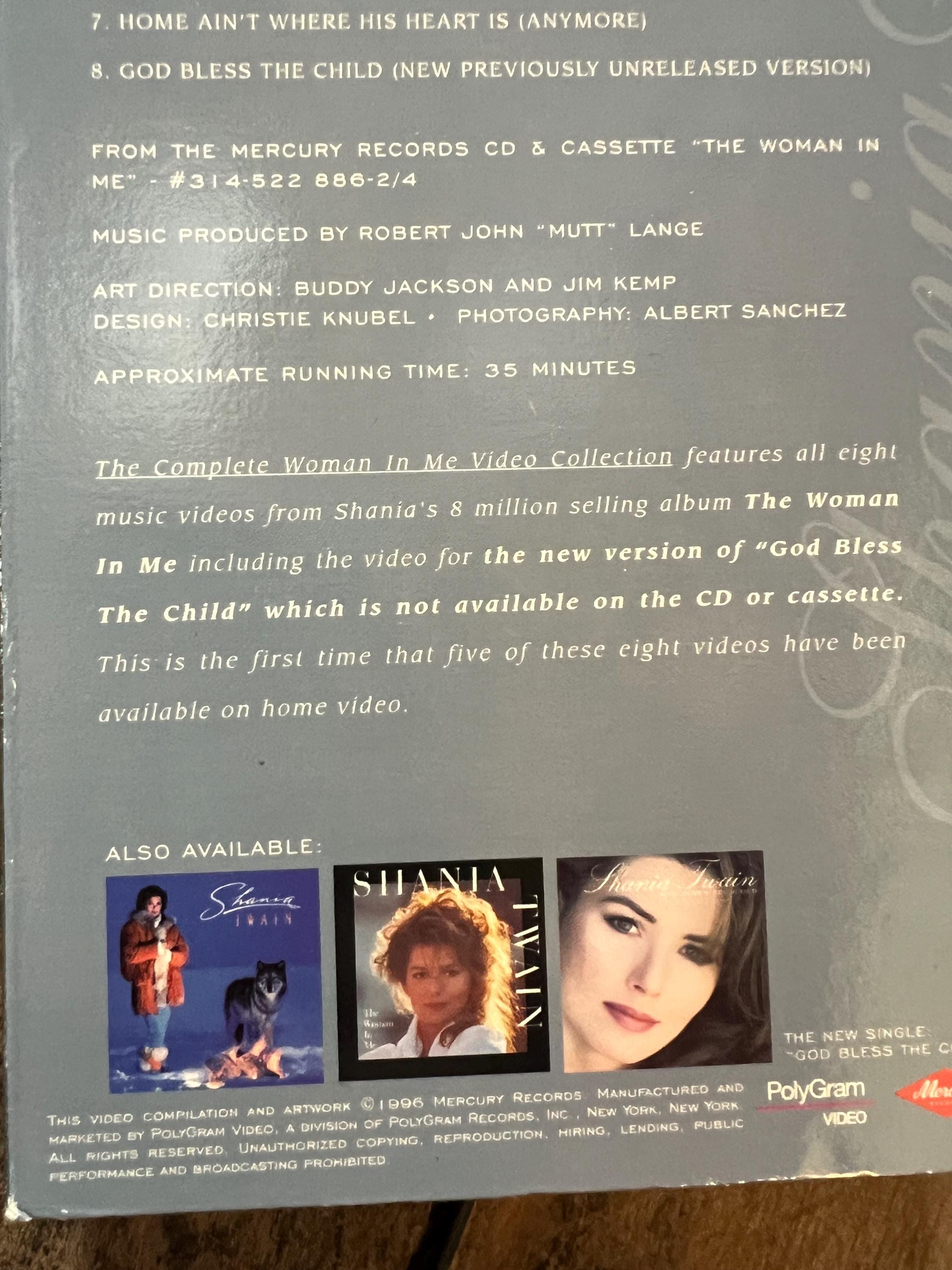 Shania Twain - The Complete “Woman in Me” Video Collection ( 1996 VHS Movie)